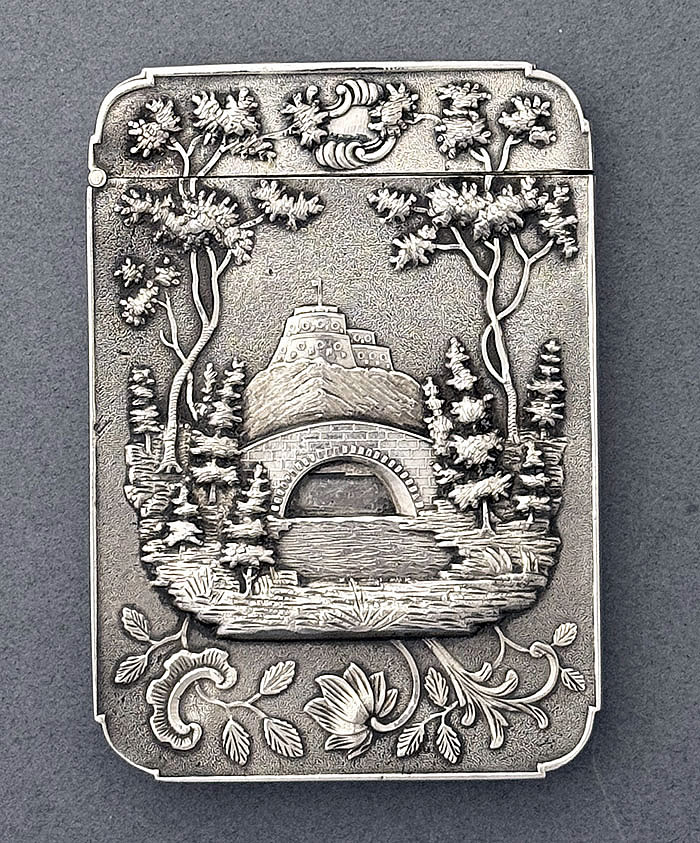 Leonard & Wilson unmarked coioun silver card case